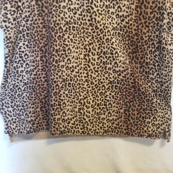 Talbots 3X Sweater 100% Cotton Cheetah Animal Print Lightweight Classic Preppy - Picture 3 of 8